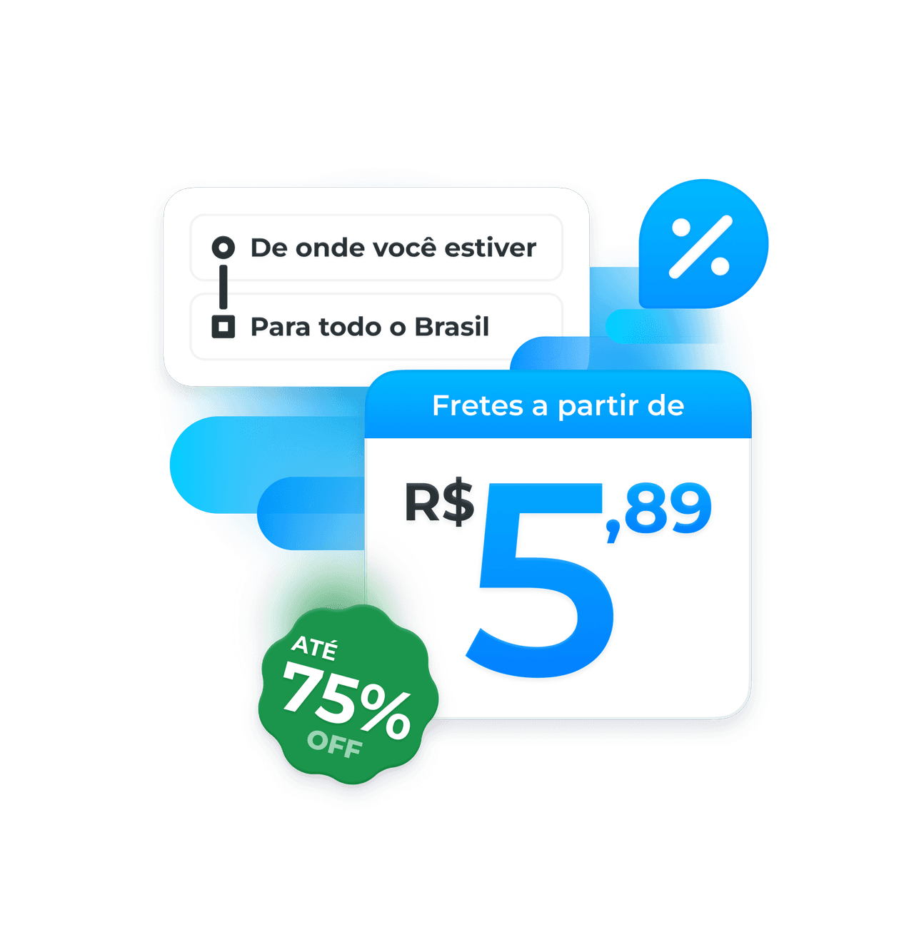 Fretes a partir de R$ 5,89